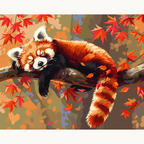 A red fox in a tree.