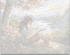 A person sits by a riverbank, immersed in reading a book.