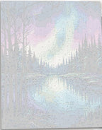 Detailed numbered canvas outline for Aurora Borealis and mountain landscape DIY painting - ColorEasePaint