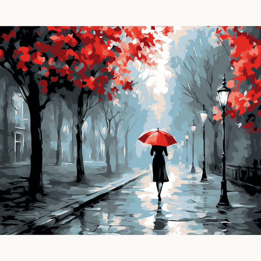 Professional DIY paint by numbers kit with warm autumn-toned acrylic paints - ColorEasePaint