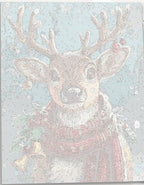 Detailed numbered canvas outline for Christmas Friend dog portrait DIY painting - ColorEasePaint