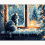 Complete DIY paint by numbers kit with winter blue, snowy white, and warm gold acrylic paints - ColorEasePaint