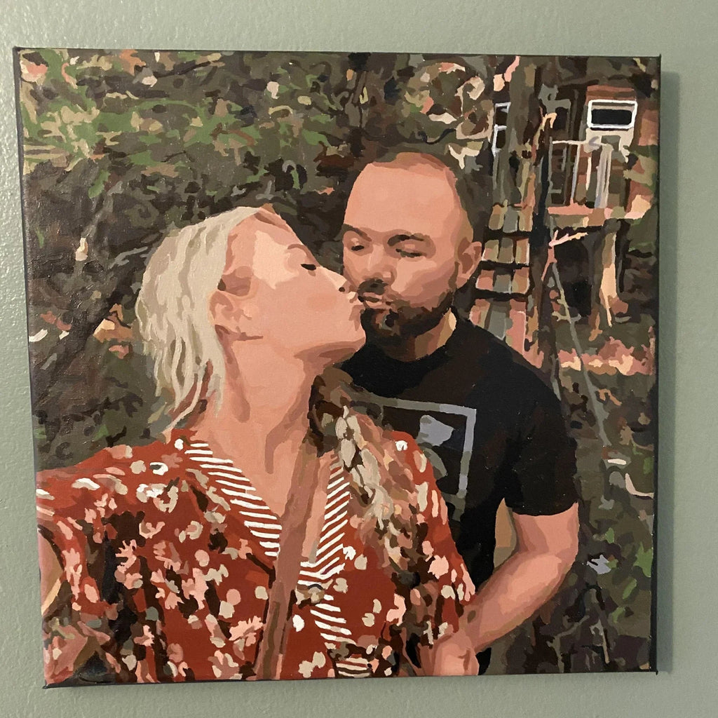 finished custom paint by numbers artwork displayed as home wall decor