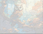 Detailed numbered canvas outline for Enchanted Owl Lookout woodland DIY painting project - ColorEasePaint