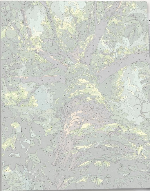 The image showcases a towering tree, its trunk and branches intertwined in a tapestry of green.
