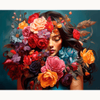 Professional DIY paint by numbers kit with a complete set of floral-toned acrylic paints - ColorEasePaint