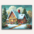 Colorful gingerbread house with candy decorations and snow - DIY Paint by Numbers Kit - ColorEasePaint