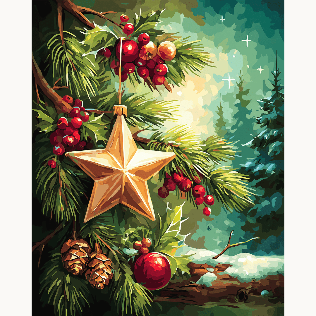 Professional DIY paint by numbers kit with acrylic paints and brushes for Holiday Glow - ColorEasePaint