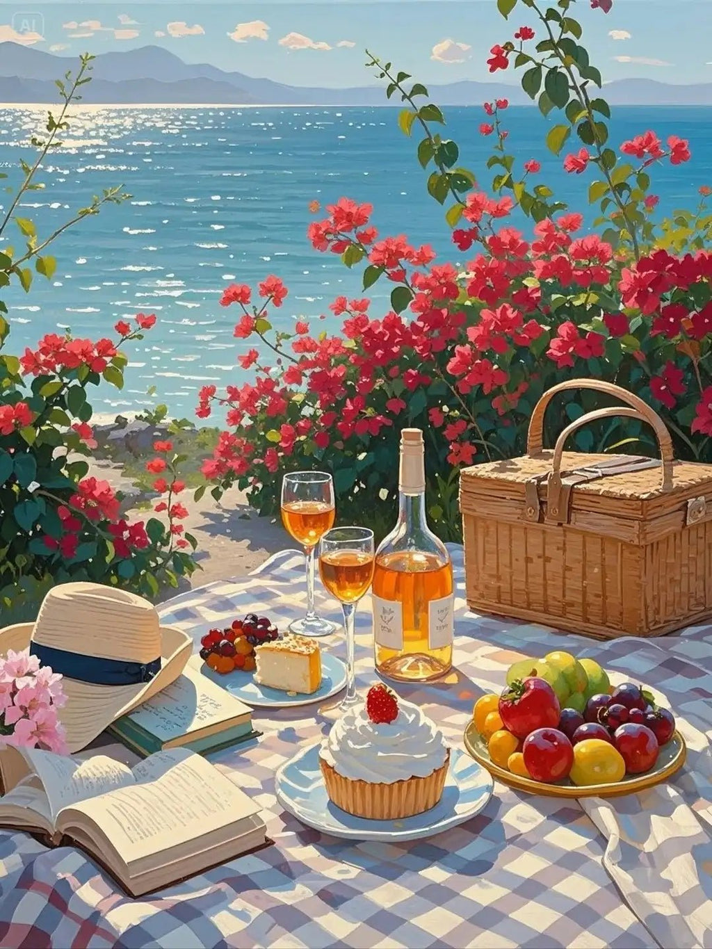 Complete DIY paint by numbers kit with a full set of festive-toned acrylic paints - ColorEasePaint