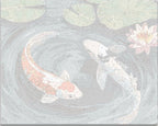 Detailed numbered canvas outline for Koi Harmony fish pond DIY painting project - ColorEasePaint