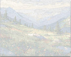 Detailed numbered canvas outline for Mountain Chain View panoramic landscape DIY painting - ColorEasePaint