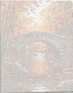 Professional numbered canvas outline for Old Stone Bridge landscape DIY painting project - ColorEasePaint
