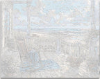 Detailed numbered canvas outline for Seaside Overlook coastal landscape DIY painting - ColorEasePaint
