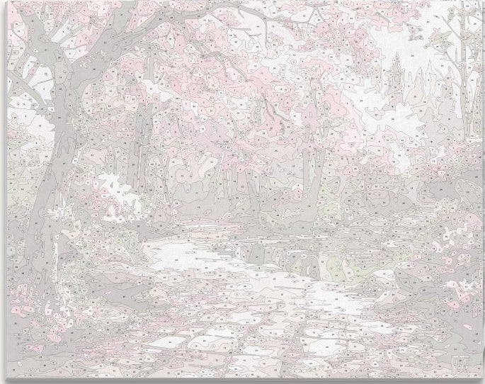Serene Sakura Stone Path - Number Artist Paint by Numbers Kits