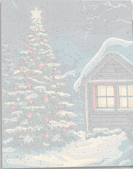 High-resolution numbered canvas outline for Shining Star religious DIY painting - ColorEasePaint