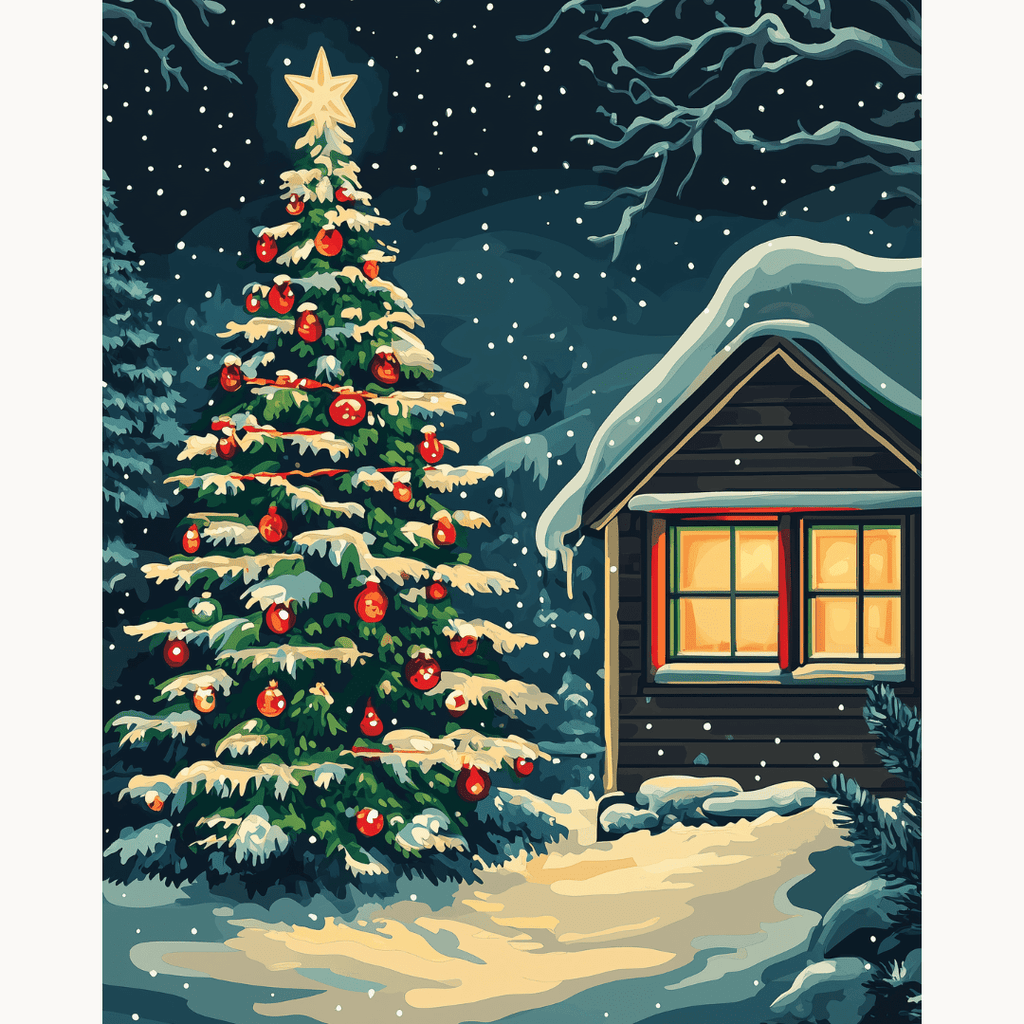 Professional DIY paint by numbers kit with midnight blue acrylic paints for Shining Star - ColorEasePaint