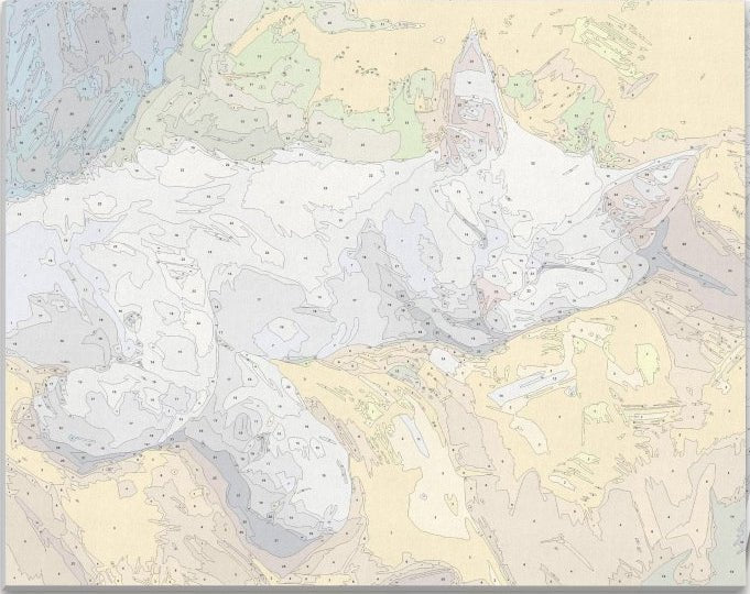 Simple and clean numbered canvas outline for Sleepy Feline cat portrait DIY painting - ColorEasePaint
