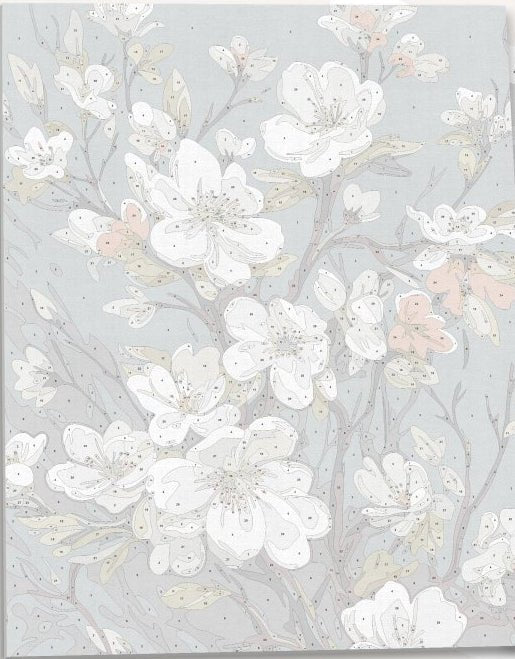 Highly detailed numbered canvas outline for Spring Blossom Tapestry intricate floral DIY painting - ColorEasePaint