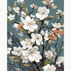 This is a poster featuring an illustration of flowers and foliage.