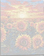Detailed numbered canvas outline for Sunflower Dusk botanical DIY painting project - ColorEasePaint