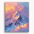 Majestic sunlit mountain peaks above a sea of clouds - Finished Sunshine Cloud Mountain Paint by Numbers - ColorEasePaint