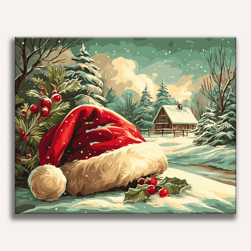 Magical open storybook with a pop-up Christmas village scene - Finished The Tale of Christmas Paint by Numbers - ColorEasePaint