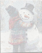 Detailed numbered canvas outline for Winter Friend storytelling DIY painting - ColorEasePaint